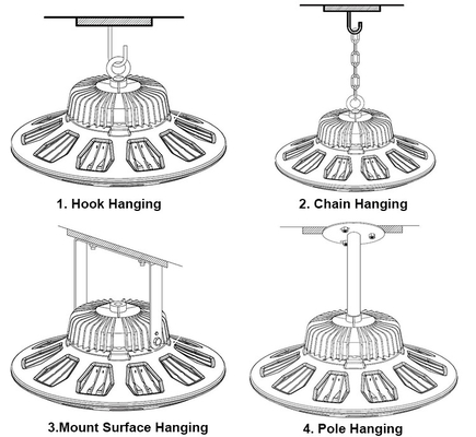 5 Years Warranty 200 Watt 400w Ufo High Bay Light 50000 Hours Lifespan 4000k