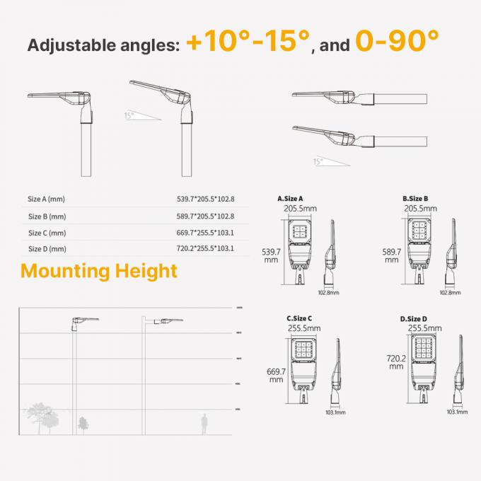 SMD3030 Wysokiej światłości AC LED Street Light 50W 70W System sterowania światłem 3